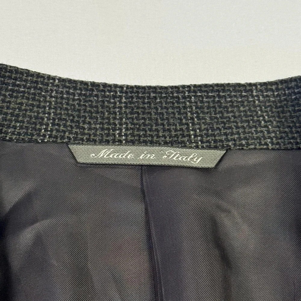 Canali Suit Jacket Mens 54‎ Gray Check Wool Cashmere Tweed Sport Coat Made Italy